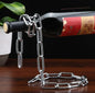 Multifunctional Metal One Bottle Wine Display Racks Stand Holder - Mettalic Chain Design_0