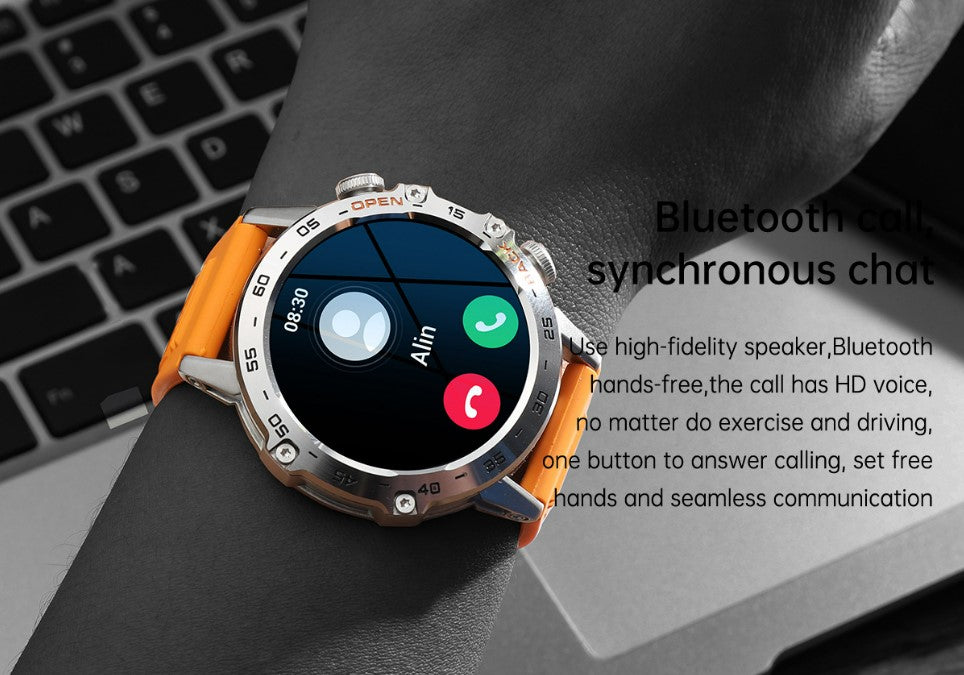 Smart Watch K52 Watches Men Wome Sports Fitness Modes Bluetooth Call Health Monitor 400mah 1.39Inch HD Smartwatch - Black_5